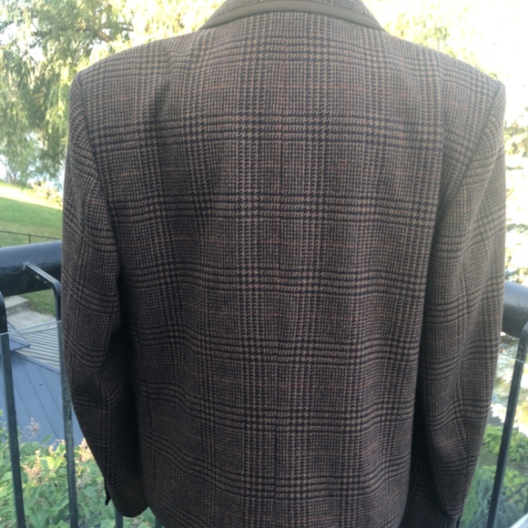 NWOT Cottagecore Plaid Classic Virgin Wool Aquascutum Brown Blazer - Picture 4 of 6